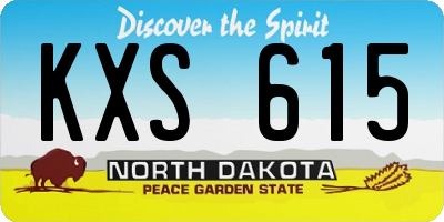 ND license plate KXS615