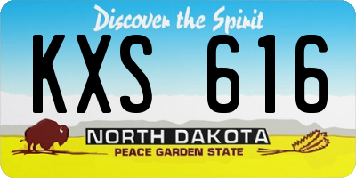 ND license plate KXS616