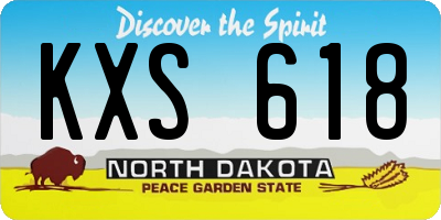 ND license plate KXS618