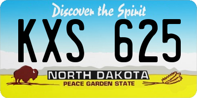 ND license plate KXS625