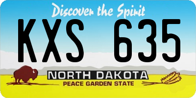 ND license plate KXS635