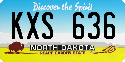 ND license plate KXS636