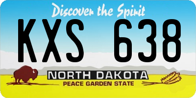 ND license plate KXS638