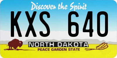 ND license plate KXS640