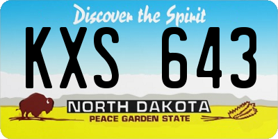 ND license plate KXS643