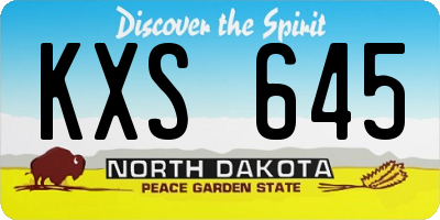 ND license plate KXS645