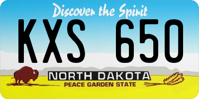 ND license plate KXS650