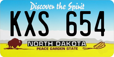 ND license plate KXS654