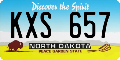 ND license plate KXS657
