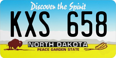ND license plate KXS658