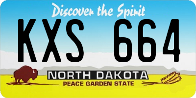 ND license plate KXS664