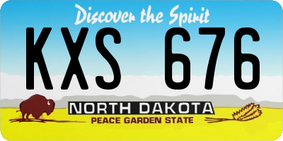 ND license plate KXS676