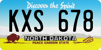 ND license plate KXS678