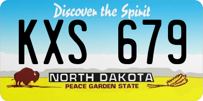 ND license plate KXS679
