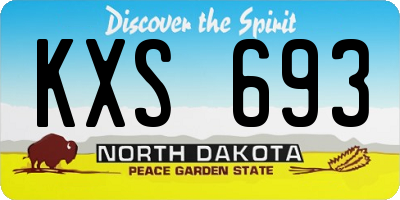 ND license plate KXS693