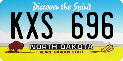 ND license plate KXS696