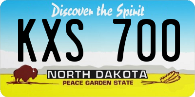 ND license plate KXS700
