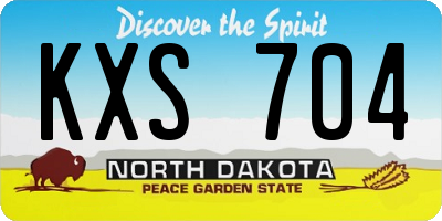 ND license plate KXS704
