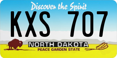 ND license plate KXS707