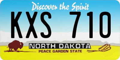 ND license plate KXS710