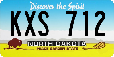 ND license plate KXS712