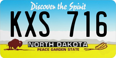 ND license plate KXS716