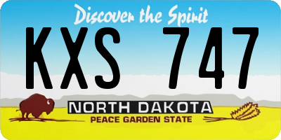 ND license plate KXS747