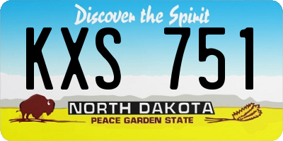 ND license plate KXS751