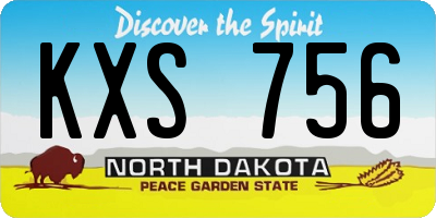 ND license plate KXS756