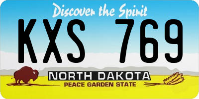 ND license plate KXS769