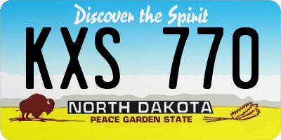 ND license plate KXS770