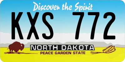 ND license plate KXS772