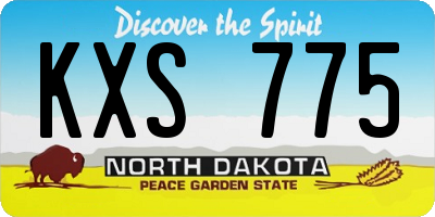 ND license plate KXS775