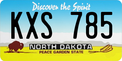 ND license plate KXS785