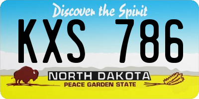 ND license plate KXS786