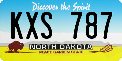 ND license plate KXS787