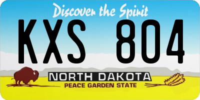 ND license plate KXS804