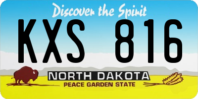 ND license plate KXS816