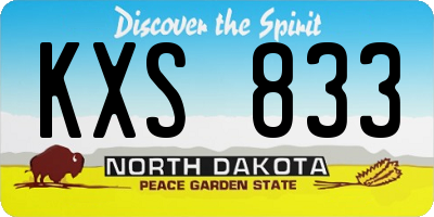 ND license plate KXS833