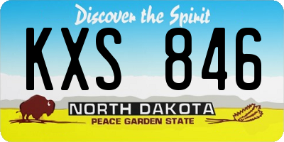 ND license plate KXS846