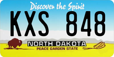 ND license plate KXS848