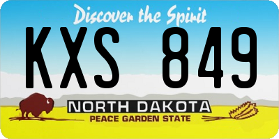 ND license plate KXS849