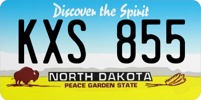 ND license plate KXS855