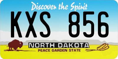 ND license plate KXS856