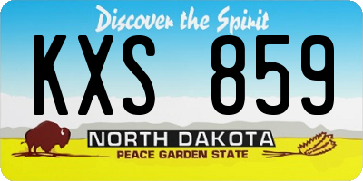 ND license plate KXS859