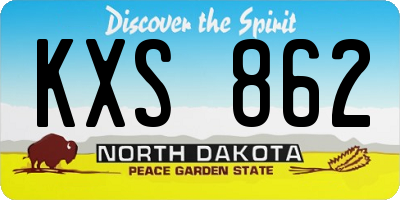 ND license plate KXS862