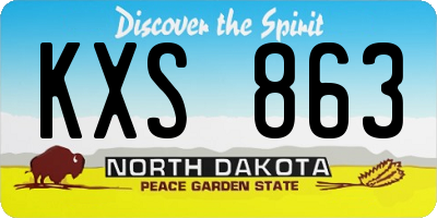 ND license plate KXS863