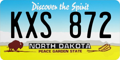 ND license plate KXS872