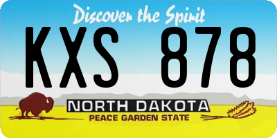ND license plate KXS878