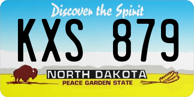 ND license plate KXS879